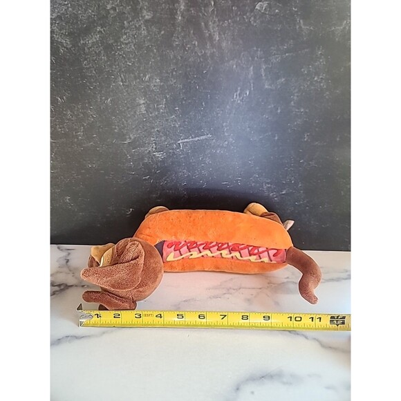 Ideal Toys Direct Hot Dog Plush Brown Puppy 10” Stuffed Animal, READ Description - Picture 6 of 10